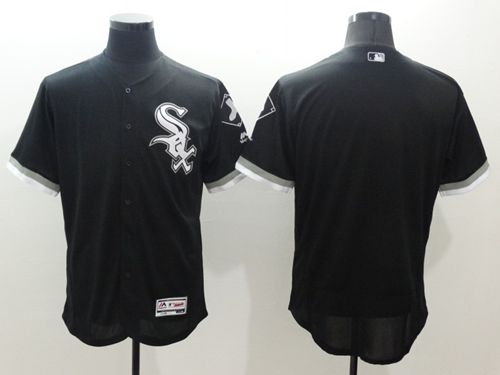 White Sox Blank Black Flexbase Authentic Collection Stitched MLB Jersey - Click Image to Close